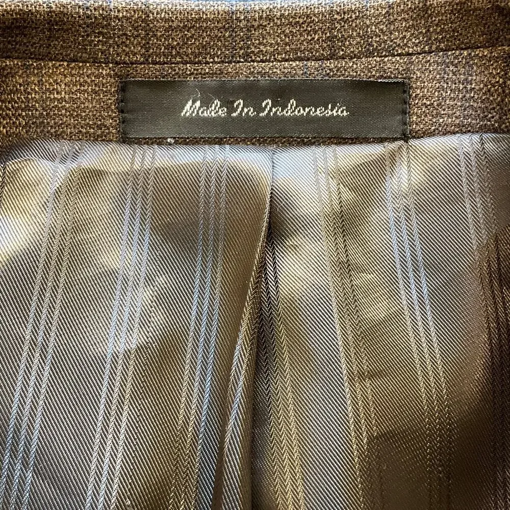 Robert Villini Couture Men’s 48L Brown Silk Wool Sport Coat Blazer 3 Button